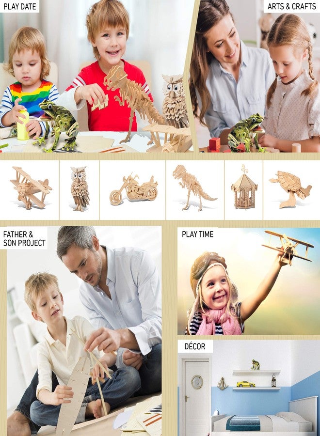 بازلد مجموعة تركيب أحجية ثلاثية الأبعاد على شكل ضفدع ملون من الخشب، ممتعة وفريدة من نوعها وتعليمية، لعبة حيوان خشبية يمكنك تجميعها بنفسك، أحجية ملونة مسبقًا لهواية البناء والتزيين، عبوة من 37 قطعة - Image 4